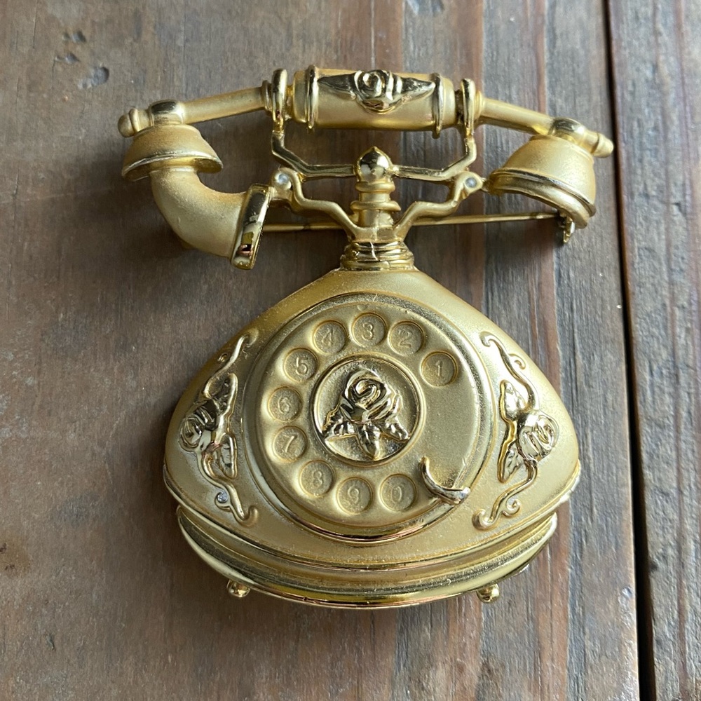 Vintage phone brooch